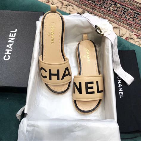 chanel flat slippers|chanel slippers price.